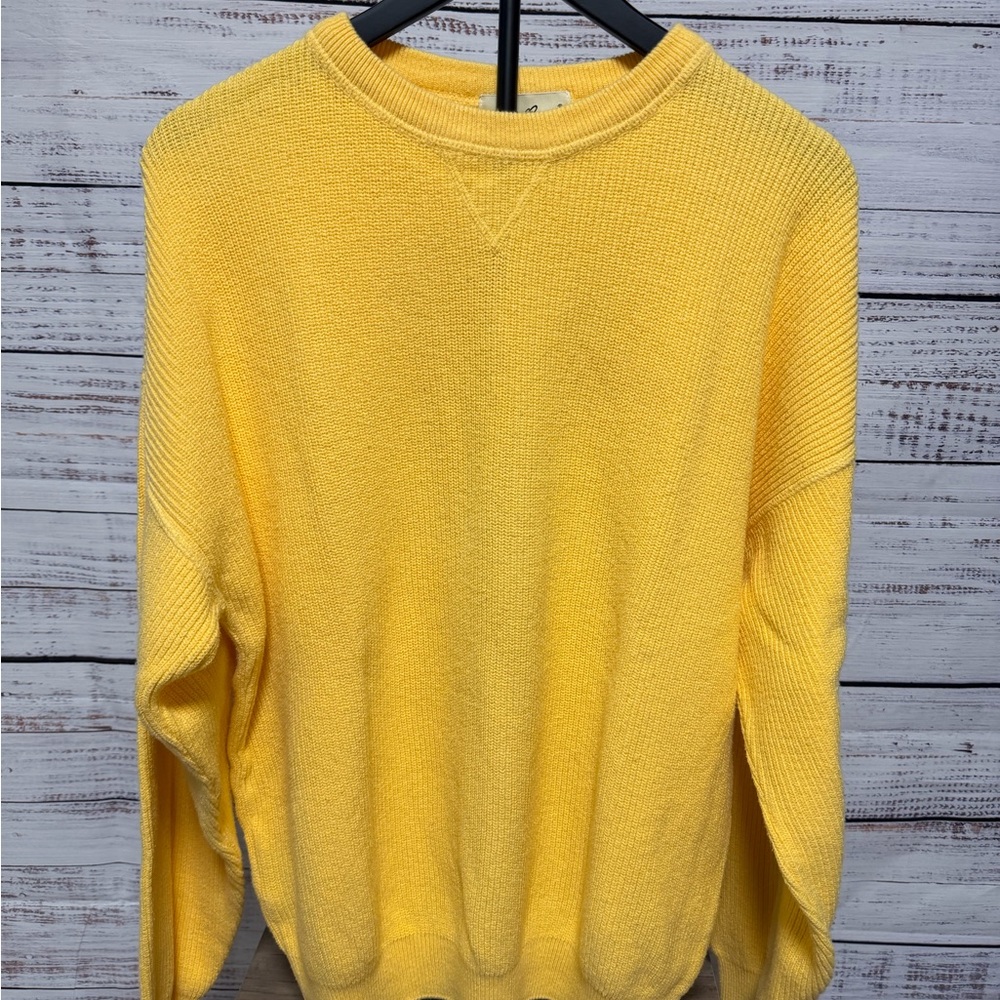 Eddie Bauer Soft Yellow Cotton Sweater